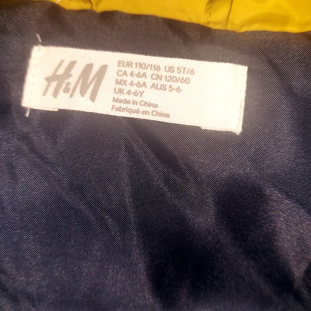 H&M Kids Puffer Vest - Navy, White, Yellow - Picture 7 of 7